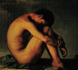Jeune homme nu assis au bord de la mer,
1836, by Hippolyte Jean Flandrin in the Louvre, Paris